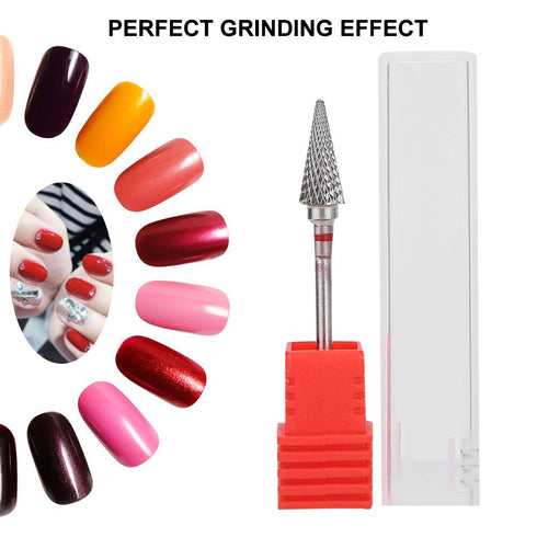 Manicure Drill Bit - Tungsten Steel Nail Art Accessories, Electric Pedicure Manicure Grinding Head for Home Salon Use