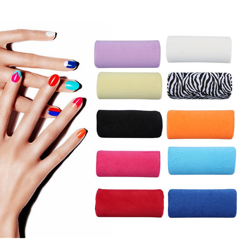 Mavis Laven Nail art Cushion, 10 Colors Salon Hand Rest Cushion Detachable Washable Nail Art Soft Sponge Pillow Nail Art Accessories Tool(White)