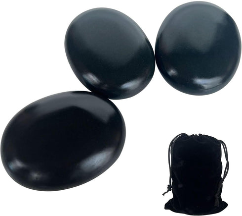 MINGJISHIYE 3 Set 3.58x2.78x1.19 inches, (3PCS) Hot Stone Massage, Piece Large Oval Hot Stone Basalt Home spa