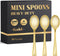 Kucoele 100 Pack Gold Mini Plastic Spoons - 4 Inch Heavy Duty Disposable Small Dessert Spoons