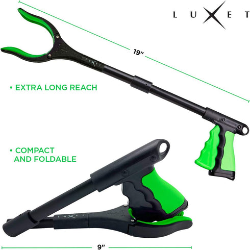 Grabber Reacher Tool, 19 Inch Long Foldable Pick Up Stick, Heavy Duty Trash Picker