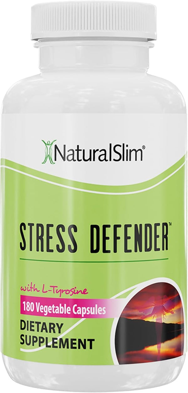 NaturalSlim Stress Defender - L Tyrosine & Pantothenic Acid Supplements for Energy, Focus, Stress Support