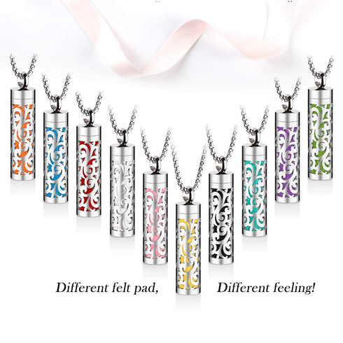 Essential Oil Necklace for Women, 316L Stainless Steel Aromatherapy Pendant Diffuser Jewelry Gift for Men Women
