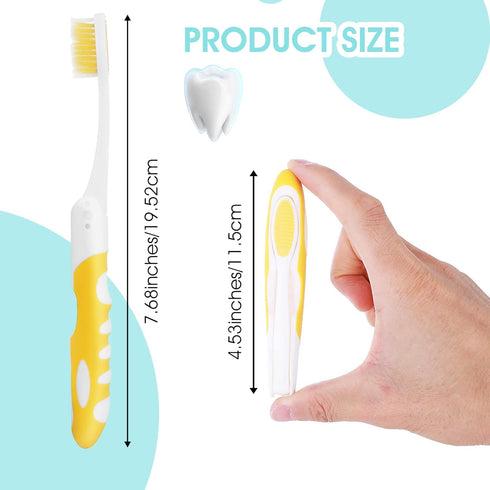 2Pcs Travel Toothbrush Kit, Portable Soft Bristles Folding Toothbrush for Camping Hiking