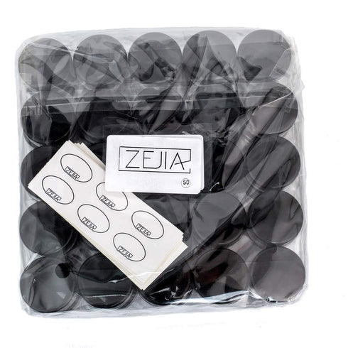 ZEJIA 3 Gram Sample Containers with Lids, 50 Count Tiny Jars for Lip Balms, Lotion, Black Lids