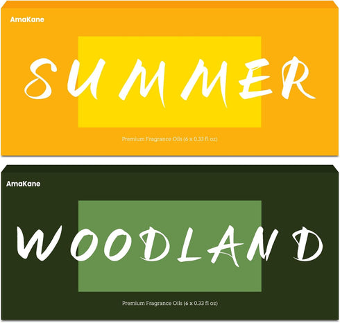 Summer & Woodland Fragrance Oils Set, AmaKane Fragrance Oil for Candle Making,