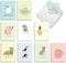 The Best Card Company - 20 Note Cards Blank Assortment, 4 x 5.12 Inch, 10 Designs, 2 Each - Punimals AM3366OCB-B2x10-NB