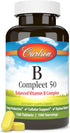 Carlson - B Compleet 50, Balanced Vitamin B Complex, 100 Tablets for Energy Production & Cellular Support