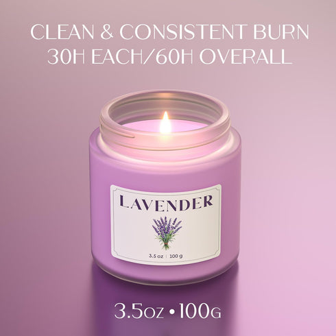 Set, Set, 7 oz) NORVENCE Lavender Candle, Scented Candles Gift Stress Relief Candles for Home, Premium Soy Candle