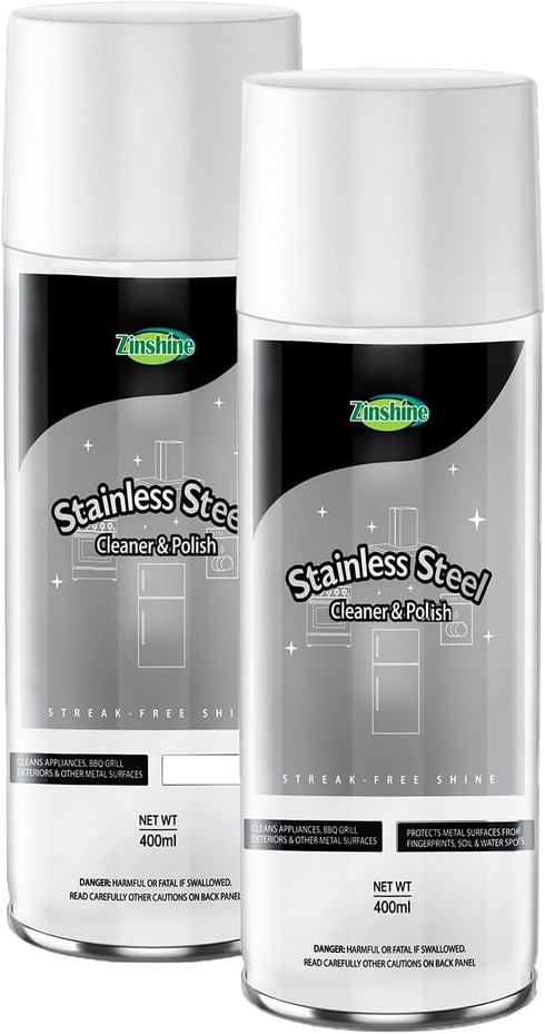 Stainless Steel Cleaner Spray, Kitchen Appliance Cleaner for Fingerprint and Residue Removal (Pack of 2)