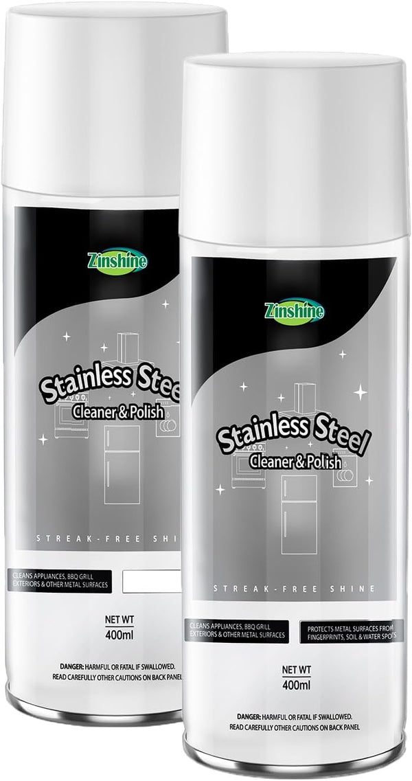 Stainless Steel Cleaner Spray, Kitchen Appliance Cleaner for Fingerprint and Residue Removal (Pack of 2)