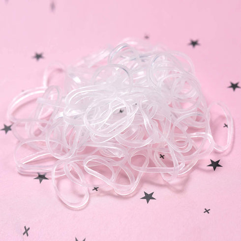 Youxuan 1000-Pack Elastic Hair Ties - Non-slip Rubber Hair Bands for Girls, Clear