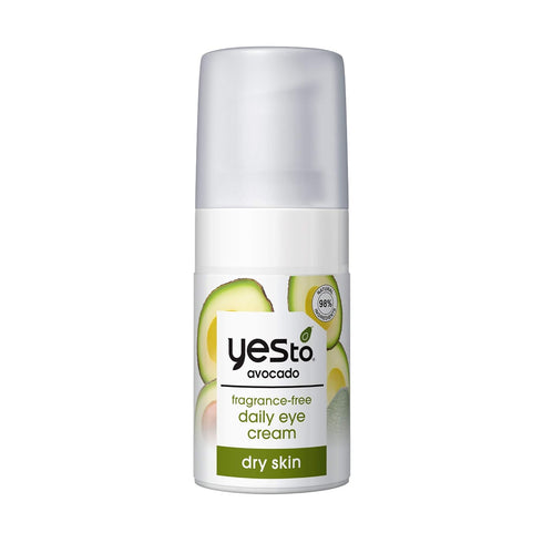 Yes To Avocado Daily Eye Cream, Fragrance-Free, Hydrating & Smoothing with Hyaluronic Acid & Omega 3, 0.5 Fl Oz