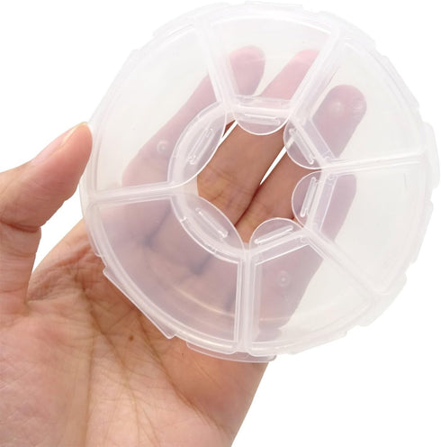 Honbay Set 2PCS Clear Round Plastic Storage Box by