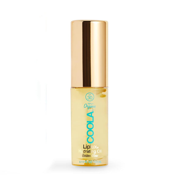 COOLA Organic Liplux Lip Oil and Lip Gloss Sunscreen with SPF 30, Vegan and Gluten Free, 0.11 Fl Oz
