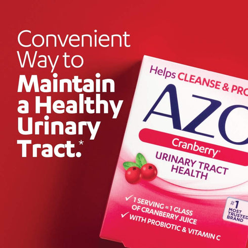 AZO Cranberry Supplement, 100 Softgels, Sugar Free, Non-GMO, Urinary Tract Health with Whole Fruit Powder