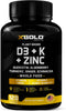 Vitamin D, K2, K1, Zinc, Quercetin, Elderberry, Turmeric, Ginger & Echinacea Whole Food Supplement - 120 Capsules