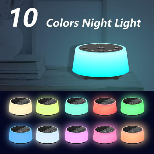 Color Noise Sound Machines with 10 Colors, 25 Soothing Sounds, Sleep White Noise Machine for Adults, Kids