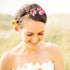 Lurrose 4pcs Clip Decorations for Hairpins, Rhinestone Floral Headwear, Pink Crystal Gold Clips for Women
