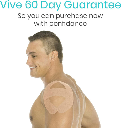 Vive Kinesiology Tape (105 Feet), Therapeutic Athletic Support Tape for Muscle and Joint Recovery, Waterproof