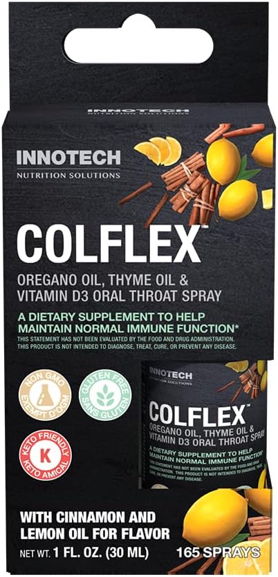 Innotech Nutrition Colflex Oregano Throat Spray, Cinnamon/Lemon, 25 ml
