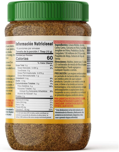 Sanar Naturals Immune Support Flaxseed, 8 oz - Vitamin C, Fiber, and Omega 3 Digestive Supplement - Energy Booster, Diet Management - Non-GMO, Gluten Free