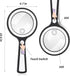 20X 30X Coin Magnifier, USB Rechargeable Lighted Handheld Magnifying Glass for Currency, Seniors, Reading, Crafts