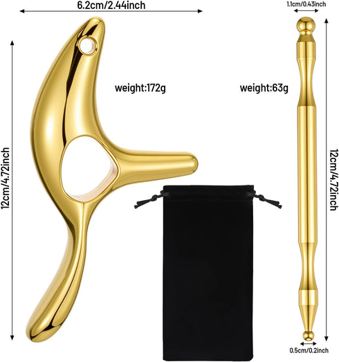 Lanties 2 Pcs Trigger Massage Tool Acupuncture Pen Gua Sha Massage Scraping Tool Manual Reflexology Body Point Deep