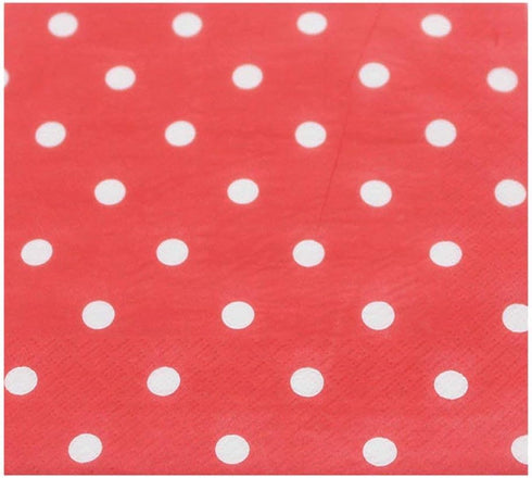 Red Paper Napkins, Decorative Biodegradable for Party Events, 60 Count, Folded 6.5” x 6.5”, Unfolded 13” x 13”