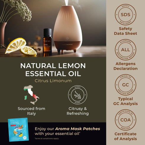 Gya Labs Lemon Essential Oil 0.34 Fl Oz - 100% Natural for Diffuser, Skin, Candle Making, Aromatherapy