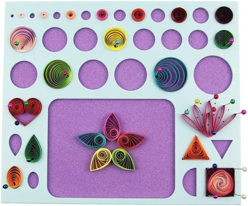 YURROAD 3 in 1 Paper Quilling Template Board - DIY Tool with Pins Quilling Knitting Board Cork Shape Mold