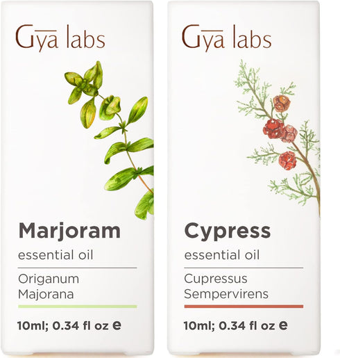Marjoram Essential Oil for Diffuser & Cypress Essential Oil for Skin Set