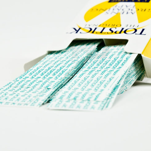Topstick 1" X 3" Clear Double Tape, 50 Strips in Each Box (2 Boxes), Hypo-Allergenic