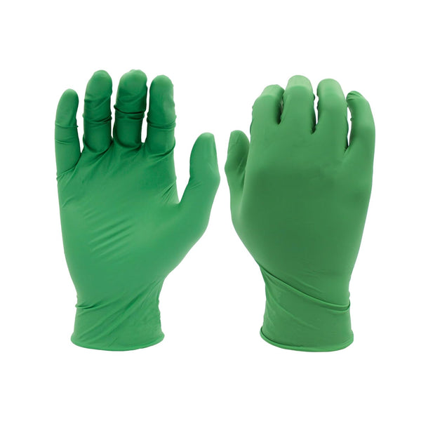 SHOWA 6110PF Disposable Nitrile Safety Gloves, Latex-Free, Powder-Free, Large, 4 Mil, 9.5" Length, 100 Gloves
