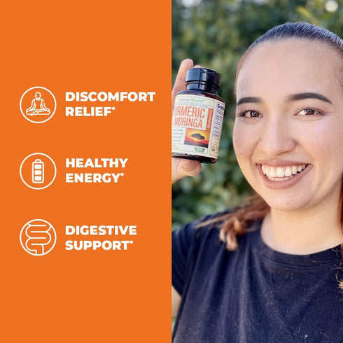 Turmeric Curcumin & Moringa Leaves Extract with Black Pepper, Joint Support Supplement for Joints, Digestion & Energy