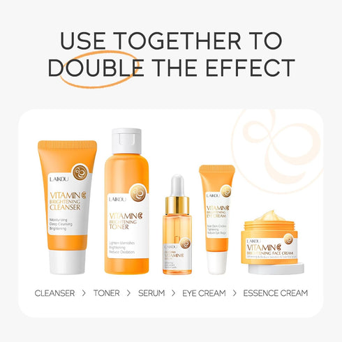 Skincare Gift Set for Teenage Girls - Vitamin C Skin Care Set with Cleanser, Toner, Face Serum, Eye Cream