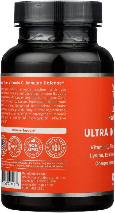 Fortify! Capsules with Vitamin C, Zinc, Elderberry, Vitamin D, Lysine, Echinacea, and Mushroom Extracts for Powerful Antioxidant Immune Support, 60 Veggie Caps
