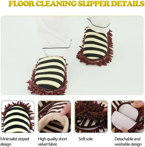 Unisex Microfiber Slippers, Floor Cleaning Mop for Men and Women, House Dusting Tool