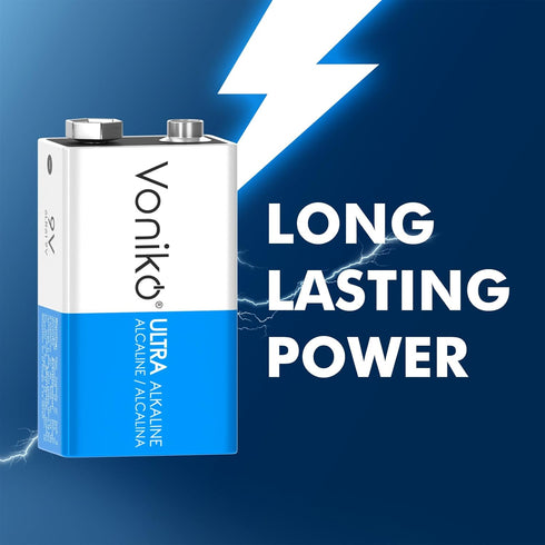 Voniko 9V 9V 8 Pack 7 Batteries - Alkaline Battery - Ultra Long Lasting with a - Year Shelf Life