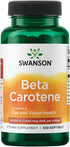 Swanson Beta-Carotene Vitamin A 25000 IU Softgels - Skin, Eye, Immune System Health - 300 Softgels