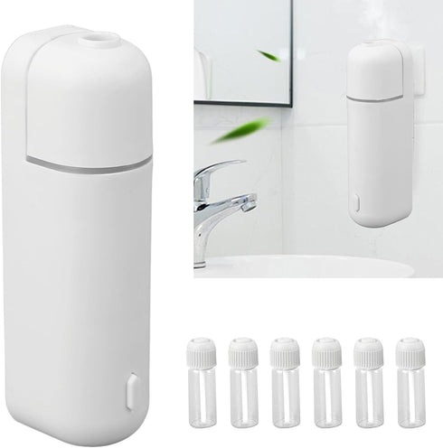 KAIXINM 5ml 6 Aromatherapy Essential Oil Diffuser, Portable Air Freshener Scent Machine with Bottles, Wall - Mountable