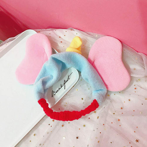 Teensery 2 Pcs Makeup Headbands, Lovely Elephant Ear Hair Band, Soft Elastic Tool for Shower and Facial Mask