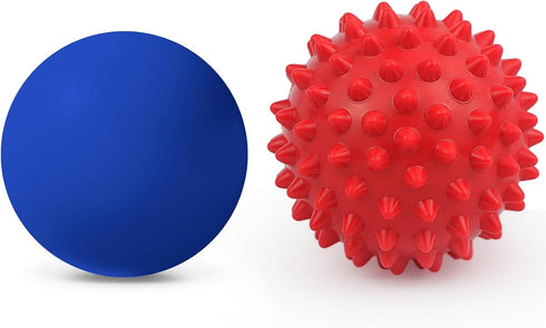 Physical Massage Therapy Ball Set: Lacrosse & Spiky Ball Set for Myofascial