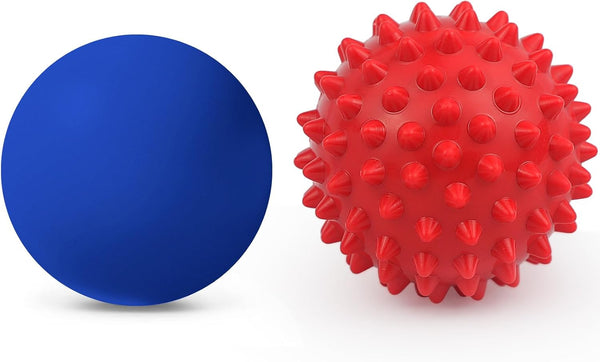 Physical Massage Therapy Ball Set: Lacrosse & Spiky Ball Set for Myofascial