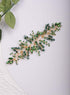 Kercisbeauty Bride Hair Accessories - Green Crystal Hair Vine, Gold Headband for Vintage Wedding
