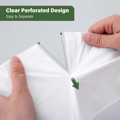 Jaoul Small Trash Bags - White, Unscented Thick Garbage Bags for Bathroom, Office, Kitchen, 8 Gallon, 200PCS