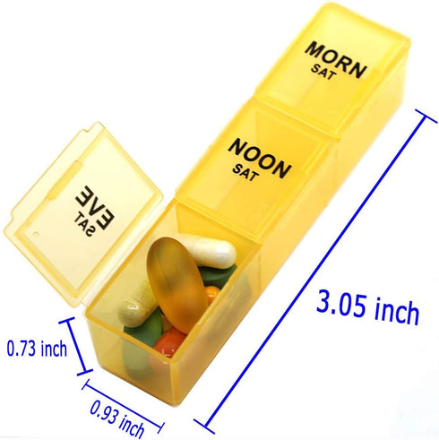 Wopanxye 3 7-Day Weekly Pill Organizer, Times a Day, Pill Box, Portable Travel Prescription Pill Case Dispenser