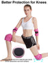 Knee Pads for Women & Men - Soft Dance Volleyball Wrestling Gear, Crash Pad Snowboarding Gear, Rose Red Soft Knee