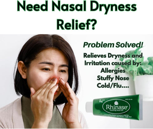 Rhinase 60 Soothing Nasal Gel XL g for Nasal Dryness from Allergy (Not Isotonic or Hypertonic), Low Humidity, Nose
