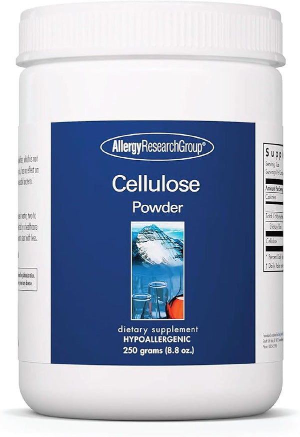 Allergy Research Group Cellulose Powder, 2000mg Insoluble Fiber Supplement, 8.8 Oz